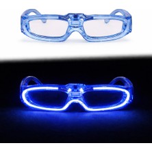 HemenGo Mavi LED Işıklı Parti Gözlüğü 3 Modlu – Glow - Gece Eğlence Gözlüğü