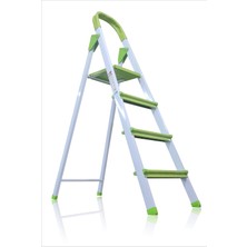 M3 Decorium Hafif Açılır Kapanır Portatif Kolay Taşınabilir Yeşil 4 Basamak Merdiven A Tipi Kaymaz Taban Ev Tipi 130 cm Boyacı Marketçi Tadilatçı Sıvacı Fayansçı Elektrikçi Basamak Merdiveni