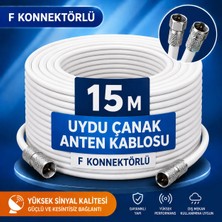 Fırsat Yolu 15 Metre Hazır Uydu Anten Kablosu F Konnektörlü 64 Tel