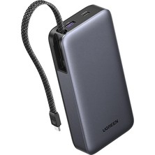 Ugreen Nexode 20.000 Mah 45W Dahili Kablolu Hızlı Şarj Powerbank - Gri