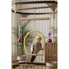 Mivra Pets Sultan Papağanı Oyuncağı Sallanan Gürgen Ahşap Kafes Oyuncağı 35 cm