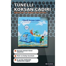 sbodurhome Tünelli Korsan Oyun Çadırı 33X25X40 cm Çocuk Bahçe ve Dış Mekan Hediyesi BX-313531