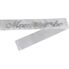 Party Express Kumaş Kuşak Mom Tobe Beyaz - Gümüş