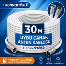 Fırsat Yolu 30 Metre Hazır Uydu Anten Kablosu F Konnektörlü 64 Tel