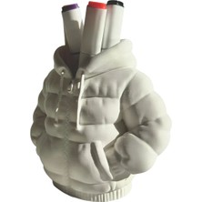 Toynetic Puffer Jacket Şişme Ceket Beyaz Renk Masaüstü Kalemlik & Organizer Düzenleyici