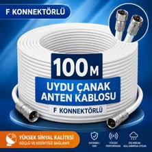 Fırsat Yolu 100 Metre Hazır Uydu Anten Kablosu F Konnektörlü 64 Tel