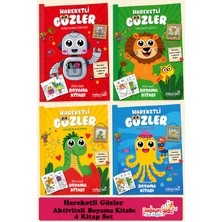 Parlayan Yıldız Hareketli Gözler Aktiviteli Boyama Kitabı 4 Kitap Set