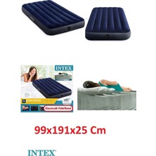 St. Morritz Intex Tek Kişilik Şişme Yatak Fiber-Tech Klasik Şişme Yatak Set 99X191X25 cm