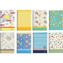 St. Morritz A4 80 Yaprak Karton Kapak Dikişli Defter 4 Kareli + 4 Çizgili