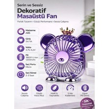 St. Morritz USB Şarjlı Dekoratif Masaüstü Fan 1200MAH Sessiz Mini Vantilatör 3 Kademeli