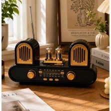 Coverzone Yeni Nesil Radyo Fm Am Sw 3 Bant Radyo Bluetooth 5.3 Hoparlör USB Tf Kart Destekli Type-C Şarjlı Müzik Çalar 18650 Pilli Tws Stereo Taşınabilir Radyo 13CM X26CM | RX-998 Siyah
