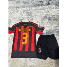 Ac Milan Maldini 3 Retro Çocuk Futbol Forması Kırmızı