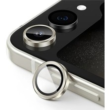 Zamerya Galaxy Z Flip 5 Valdez Metal Kamera Lens - Krem