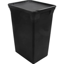 St. Morritz 40 L Siyah Plastik Çöp Kovası, Dayanıklı ve Hafif Tasarım