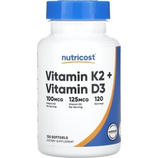 Nutricost Vitamin K2 + Vitamin D3 -100 Mcg ( K2)  125MCG (D3) Softjel
