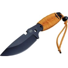 Zamerya Gear Assault 0238TRN Kamp Bıçağı 22,5 cm - Turuncu, Metal Ipli Sap