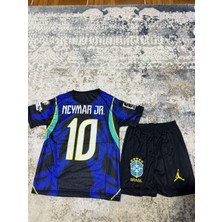 Brezilya Neymar Jr. 10 Çocuk Futbol Forması Mavi