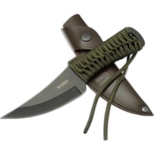 Zamerya Crkt Scrub Fixed 2712 Bk Siyah Kamp / Outdoor Bıçak 22,5cm - Ipli Sap, Deri Kılıflı