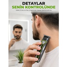 Astraltech Profesyonel Erkek Tıraş Makinesi 3 Taraklı T Tipi Bıçaklı USB Şarjlı Saç Sakal Kesme Makinesi