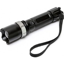 Zamerya KM-110 Profesyonel Şarjlı El Feneri Ledli+Flashlight+Zoom Özellikli  Aparatlı 6 Parça Full Set