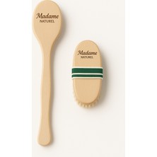 Madame Naturel %100 Doğal (2'li Set )At Kılı Banyo Fırçası ve Selülit Fırçası ( Islak ve Kuru Kullanıma Uygun)