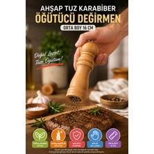 Open Home Concept Bambu Gövdeli Tuz Karabiber Değirmeni 16 cm Ayarlı Baharat Öğütücü Mutfak Için Tuzluk Değirmeni