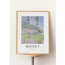 Pena Tablo Claude Monet - Poplars, Pink Effect Ahşap Çerçeveli Tablo