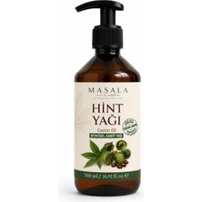 Masala Soğuk Sıkım Hint Yağı 500 ml – %100 Saf Castor Oil, Kilitli Kapak ve Pompa Hediyeli
