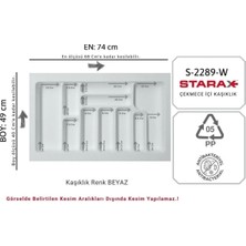 St. Morritz S-2289-W Çekmece Içi Plastik Kaşıklık Beyaz En:74-68 D:49-40 cm Arası Kesilir 10 Göz