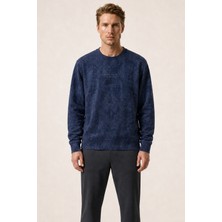 Redline Rummi Desenli Kışlık Yeni Sezon Erkek Regular Fit Sweatshirt Lacivert