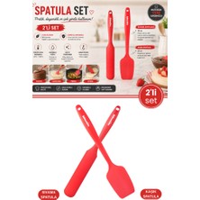 Silicolife 2’li Pasta Spatula Seti, Silikon Yanmaz Yapışmaz Kaşık Spatula ve Krema Sos Çikolata Sıvama Bıçağı