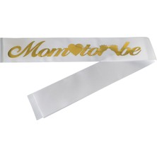 Party Express Kumaş Kuşak Mom Tobe Beyaz - Altın