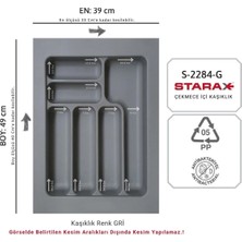 St. Morritz 39X49 Çekmece Içi Gri Plastik Kaşıklık S-2284-G