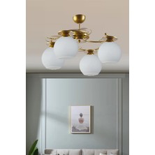 Ilay Modern Tasarım Yatak Odası Mutfak Salon Krom Renk Beyaz Camlı 4 Lü Avize