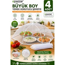 St. Morritz Büyük Boy Yemek Koruyucu Sineklik 4 Adet Beyaz