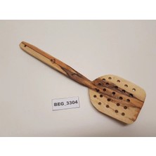 St. Morritz El Yapımı Zeytin Ağacı Delikli Spatula BEG_3304