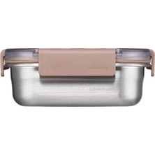 St. Morritz Locknlock Paslanmaz Çelik Fırın & Saklama Kabı Dörtgen Kilitli 310 ml - Kahverengi