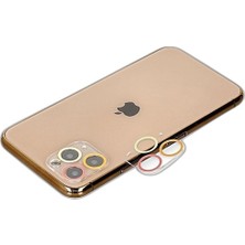 Zamerya Iphone 11 Pro Renkli Kamera Lens Koruma Cam - Turuncu-Kırmızı