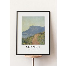 Pena Tablo Claude Monet - La Corniche Near Monaco Siyah Çerçeveli Tablo
