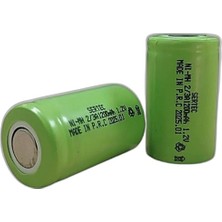 Zamerya Sertec - 1.2V 1200 Mah - 2/3A - Ni-Mh Şarjlı Pil - (Başsız / Flat Head)