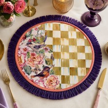 Fleurs Chic Damalı Mor Çiçekler Supla 6'lı