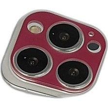 Zamerya Iphone 13 Pro Max Rainbow Kamera Lens Koruma Cam - Koyu Kırmızı