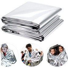 Sunup SN-14528 130X210CM Gümüş Acil Durum Termal Ilkyardım Battaniyesi Isı Yansıtıcı Rüzgar Su Geçirmez