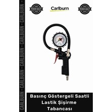 Carlburn #pompa Profesyonel Dayanıklı Kompresör Aparatı Basınç Göstergeli Saatli Lastik Şişirme Tabancası