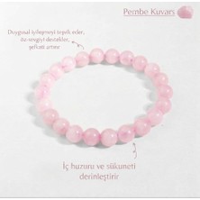 Taşmir Gerçek Pembe Kuvars Doğal Taş Bileklik 8 mm