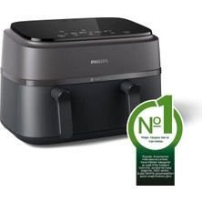 St. Morritz Vps  NA350 Çift Hazneli Airfryer 3000 Serisi, 9l Toplam Kapasite, 2 Hazneli Airfryer,