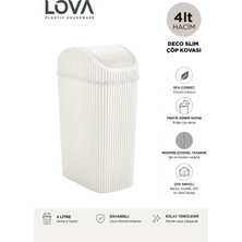 St. Morritz 4 Lt Deco Slim Mutfak,banyo,tezgahüstü Çöp Kovası (Krem)