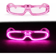 Mercora Tech Pembe LED Işıklı Parti Gözlüğü 3 Modlu – Glow - Gece Eğlence Gözlüğü BX40