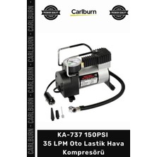 Carlburn Özel Üretim 12V Güçlü Metal Gövde Taşınabilir Pompa KA737 150PSI 35 Lpm Oto Lastik Hava Kompresörü