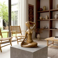 Dekoratif Yoga Yapan Kadın Modern Büst Meditasyon Heykel  Ev ,ofis Dekor Hediyelik Obje (20 x 13 Cm)
